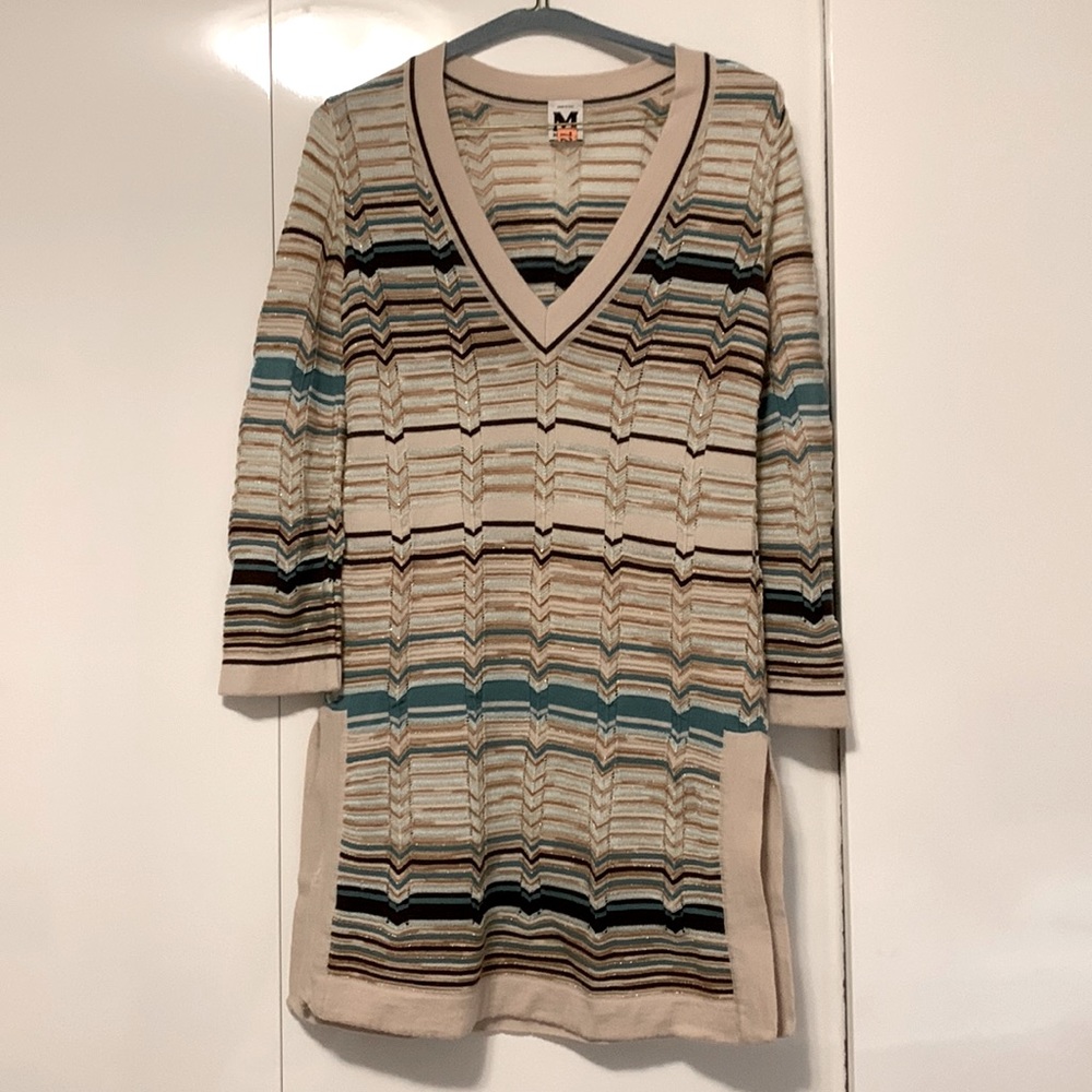 Missoni beige teal gold brown tunic IT2 US2